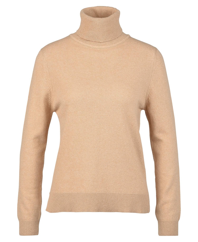 Women's Barbour Pendle Roll-Neck Sweaters Brown | JNQKRG-136