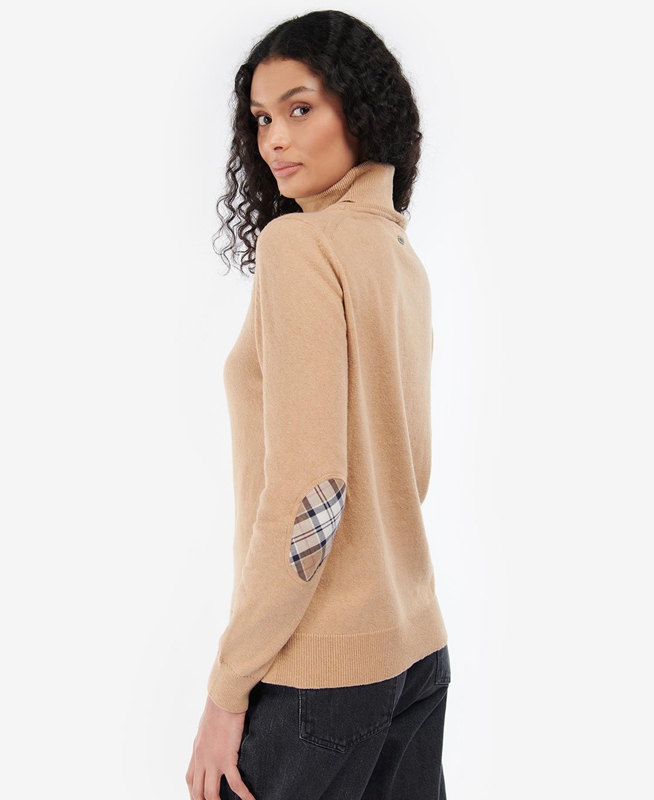 Women's Barbour Pendle Roll-Neck Sweaters Brown | JNQKRG-136