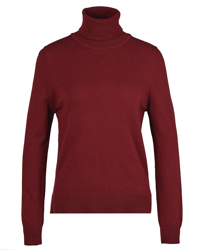 Women's Barbour Pendle Roll-Neck Sweaters Red | MVAFPI-074