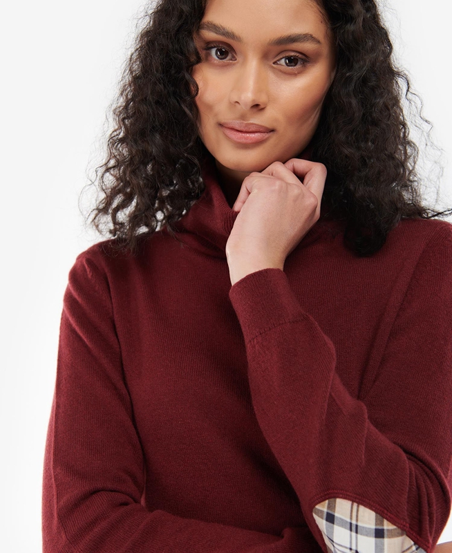 Women's Barbour Pendle Roll-Neck Sweaters Red | MVAFPI-074