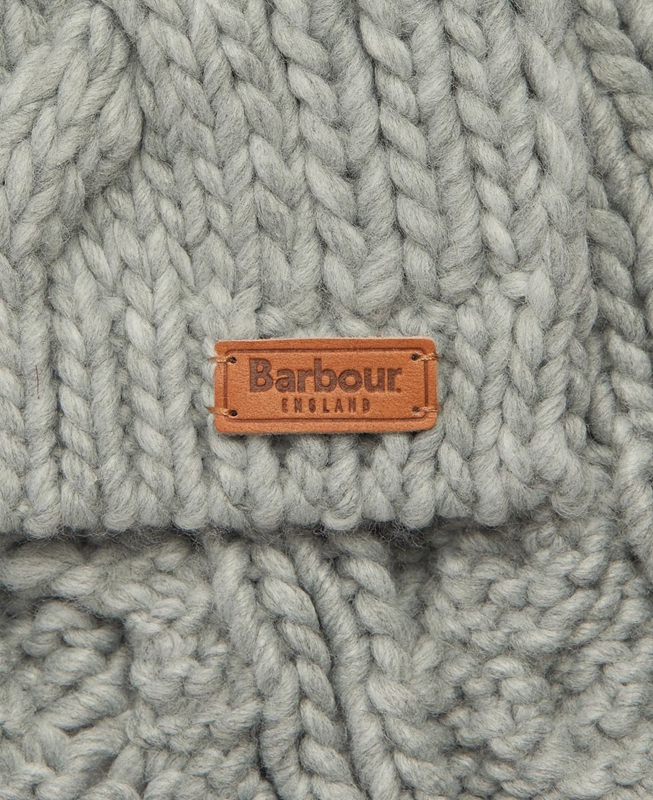 Women's Barbour Penshaw Beanie & Scarf Set Hats Grey | KNCSHM-524