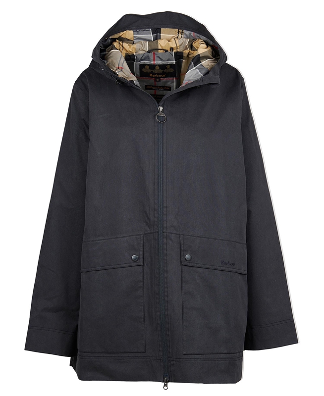 Women's Barbour Plus Armeria Waterproof Jackets Navy | IXMCZY-065