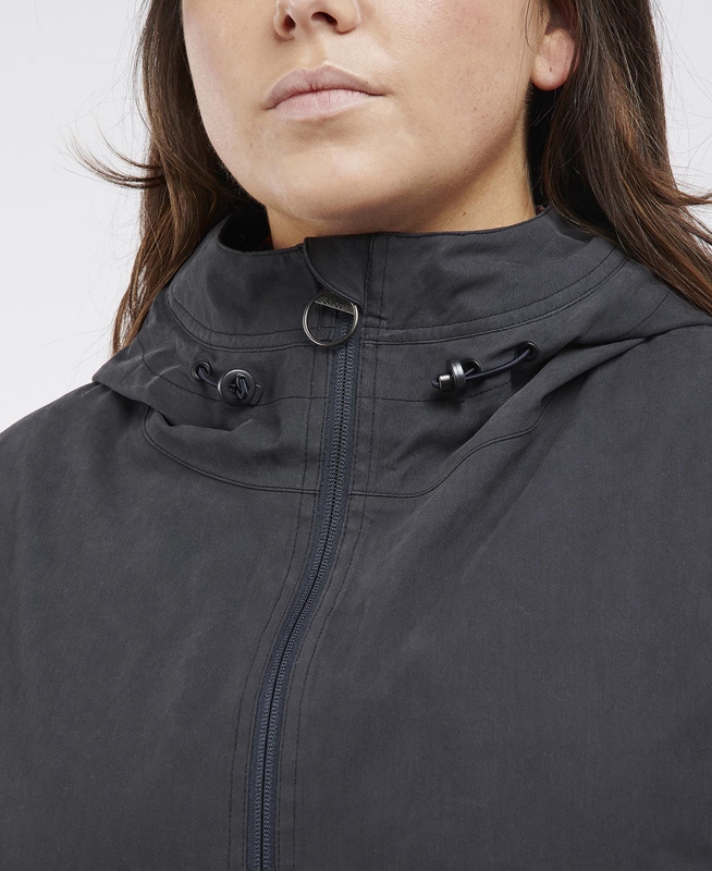 Women's Barbour Plus Armeria Waterproof Jackets Navy | IXMCZY-065