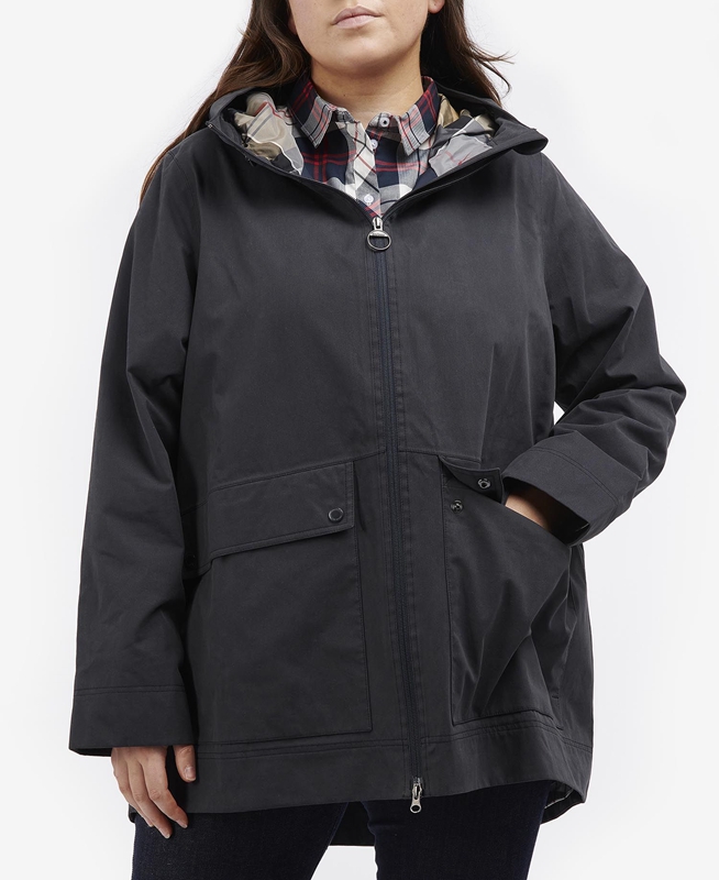 Women\'s Barbour Plus Armeria Waterproof Jackets Navy | IXMCZY-065