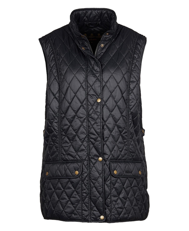 Women's Barbour Plus Otterburn Vest Black | BKDLUP-835