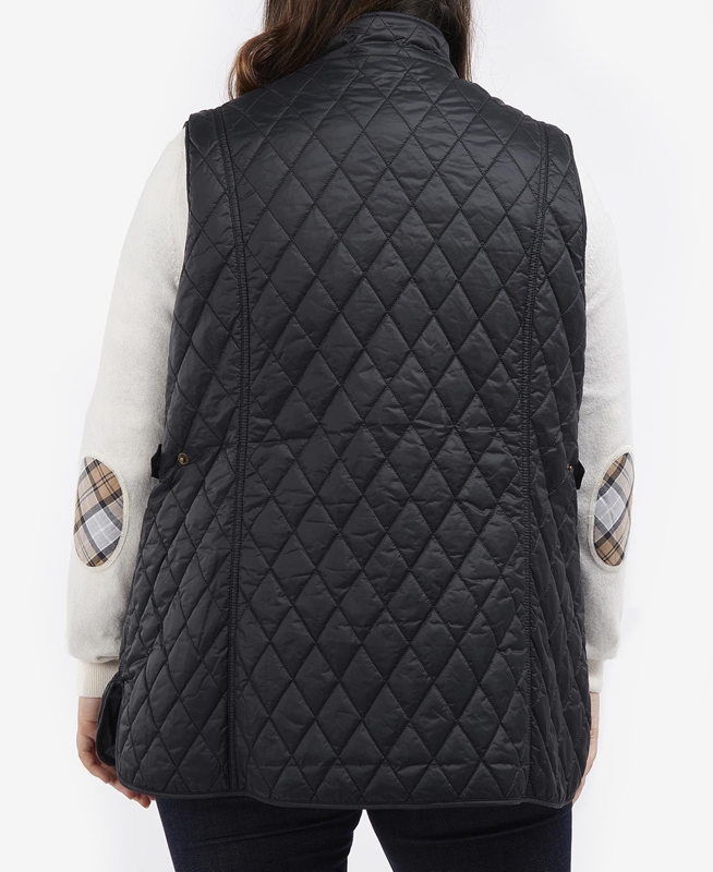 Women's Barbour Plus Otterburn Vest Black | BKDLUP-835