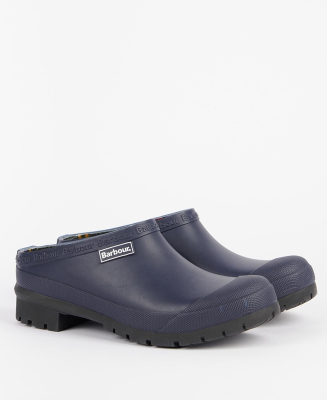 Women's Barbour Quinn Clogs Navy | NDWBGT-649