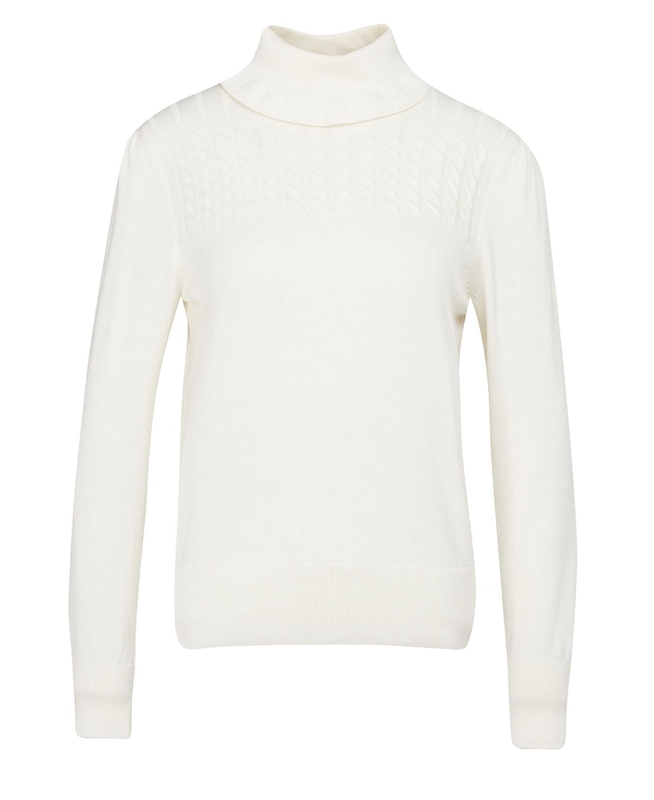 Women's Barbour Scarlet Knit Sweaters White | TCGAMF-950