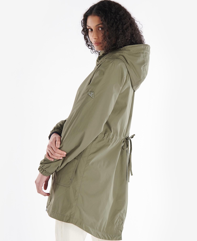 Women's Barbour Sea Daisy Showerproof Casual Jackets Olive | NIVTWF-075