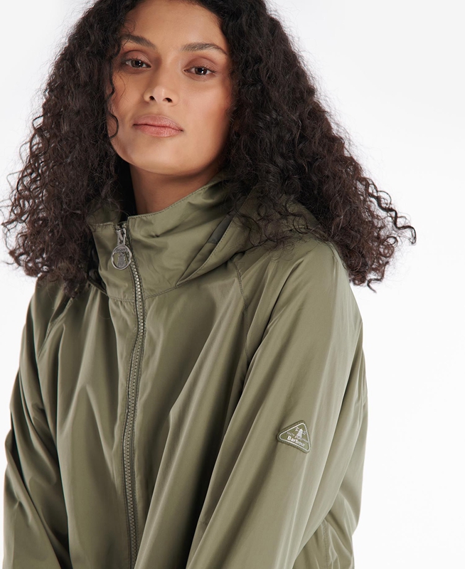 Women's Barbour Sea Daisy Showerproof Casual Jackets Olive | NIVTWF-075