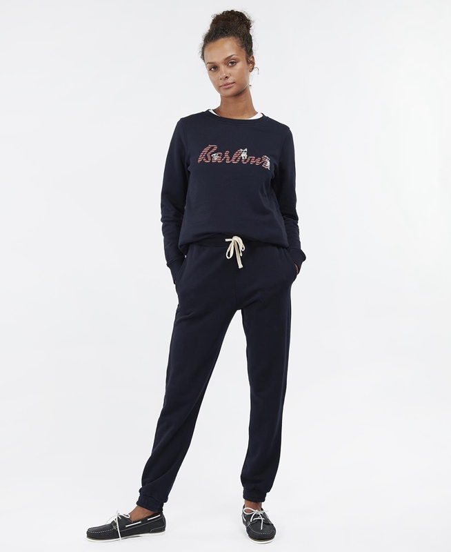 Women's Barbour Southport Sweatshirts Navy | FXCPHA-980