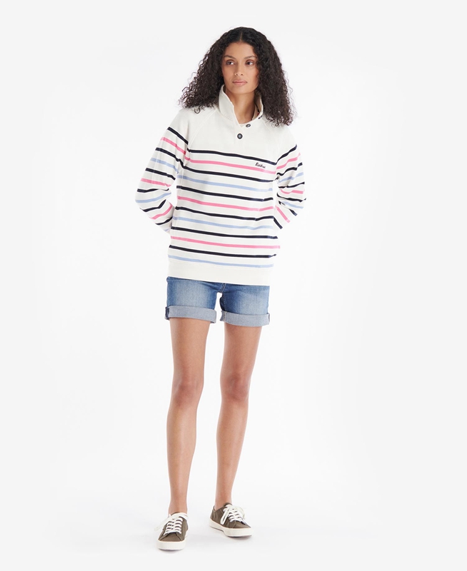 Women's Barbour Spurrey Sweatshirts White | BWSHKL-630