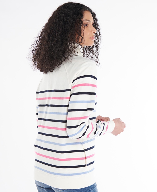 Women's Barbour Spurrey Sweatshirts White | BWSHKL-630