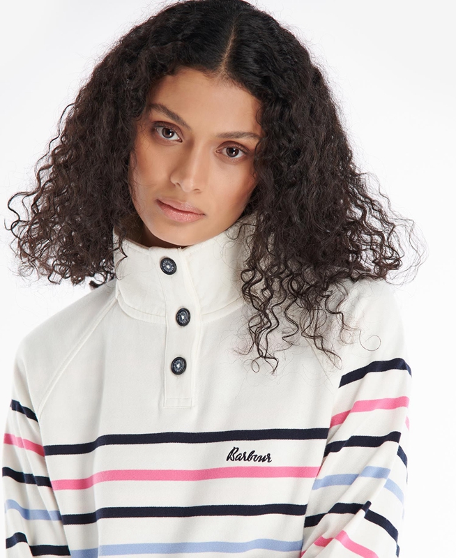 Women's Barbour Spurrey Sweatshirts White | BWSHKL-630