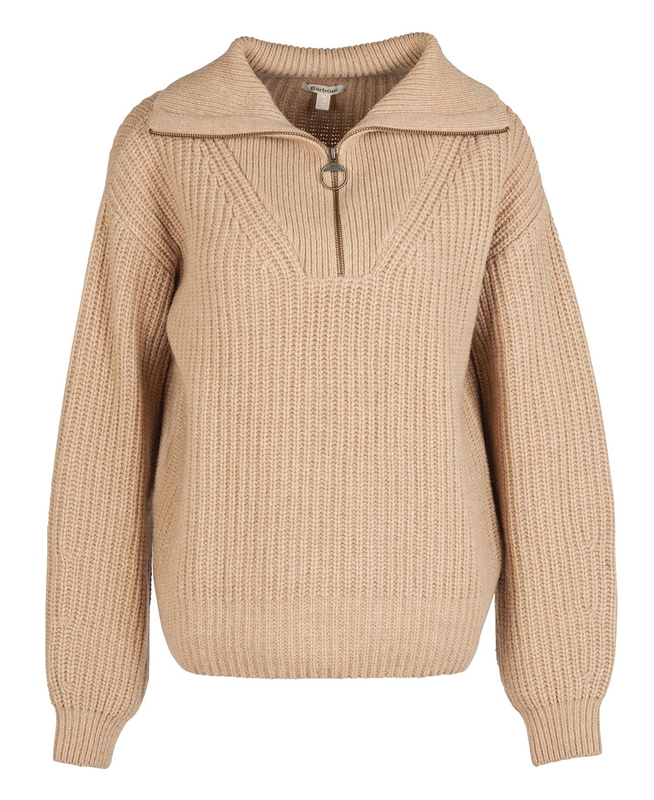 Women's Barbour Stavia Knit Sweaters Beige | FBGWHX-860