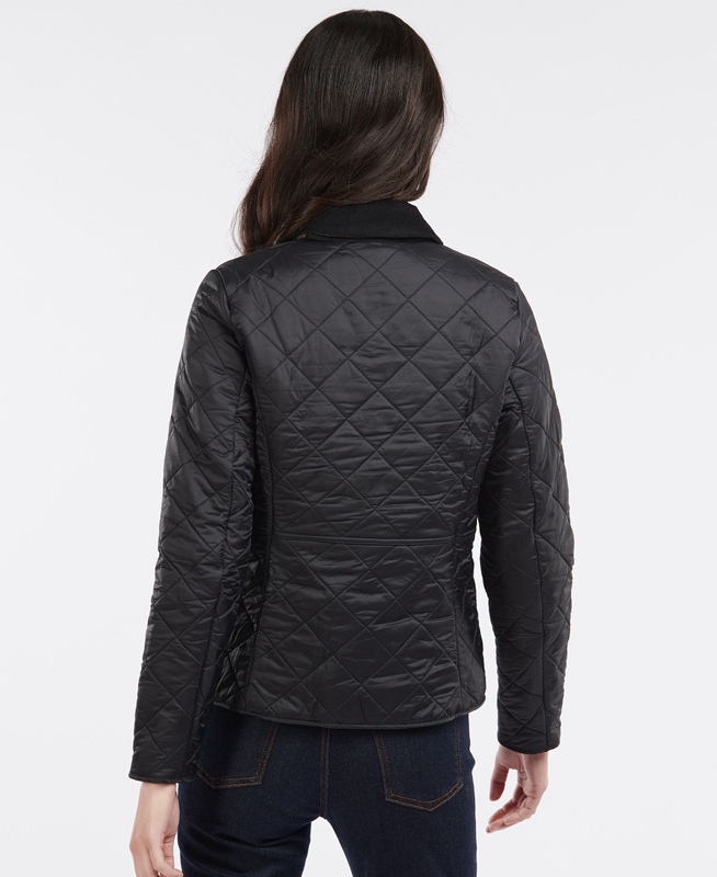 Women's Barbour Steppjacke Deveron Polarquilt Quilted Jackets Black | IEODLP-924