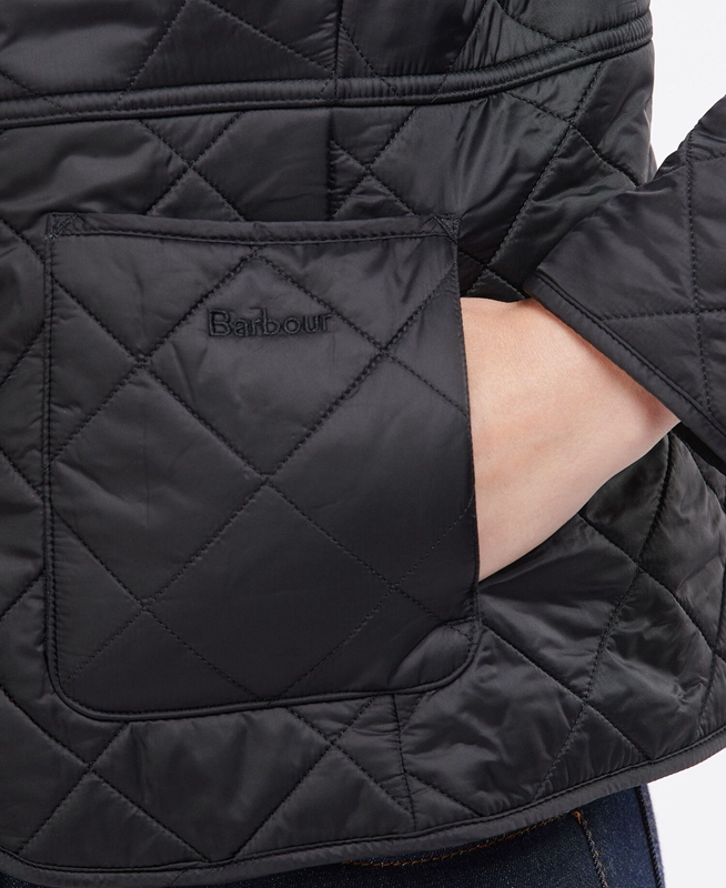 Women's Barbour Steppjacke Deveron Polarquilt Quilted Jackets Black | IEODLP-924