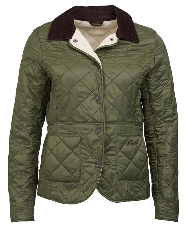 Women's Barbour Steppjacke Deveron Polarquilt Quilted Jackets Green | NTJHQV-923