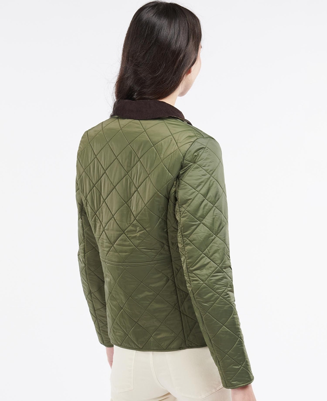 Women's Barbour Steppjacke Deveron Polarquilt Quilted Jackets Green | NTJHQV-923