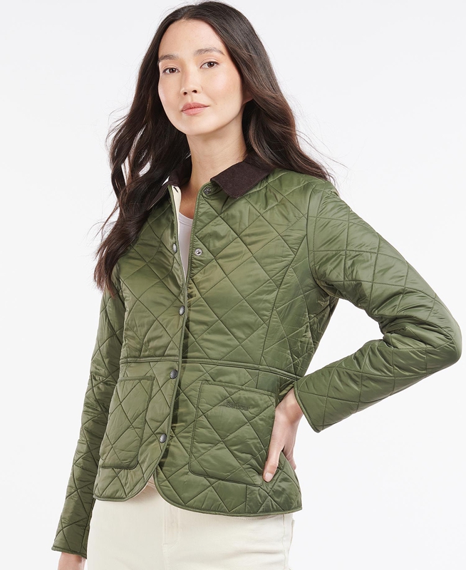 Women's Barbour Steppjacke Deveron Polarquilt Quilted Jackets Green | NTJHQV-923