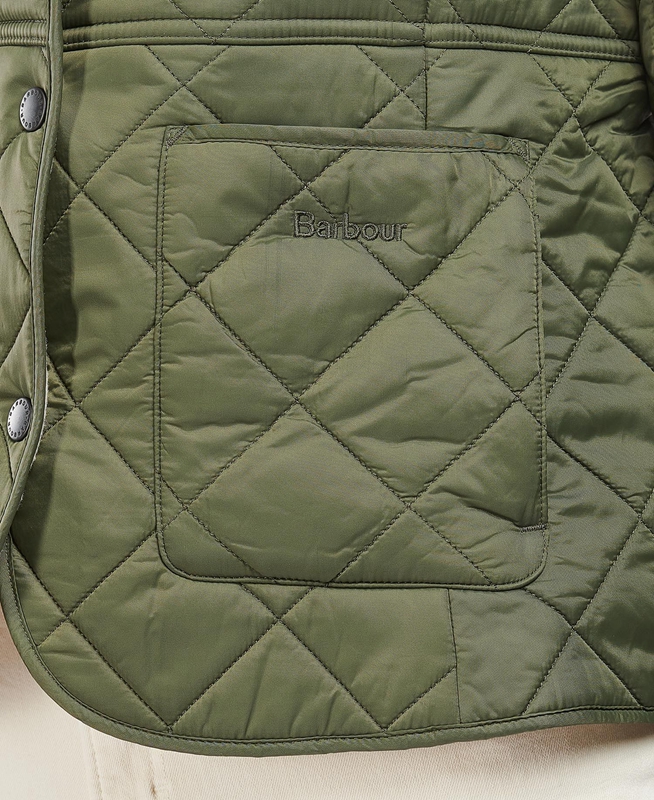 Women's Barbour Steppjacke Deveron Polarquilt Quilted Jackets Green | NTJHQV-923