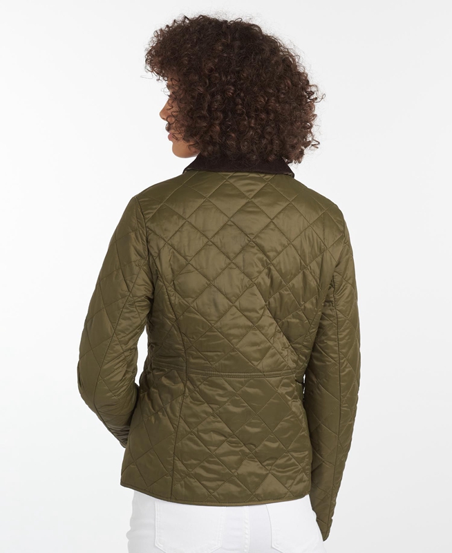 Women's Barbour Steppjacke Deveron Quilted Jackets Olive | JUBATD-681