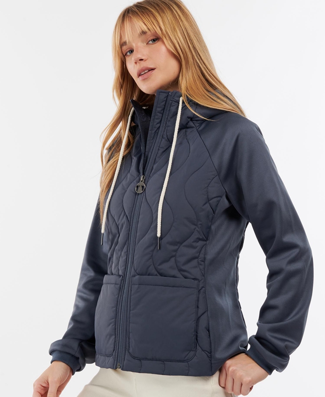 Women's Barbour Strathmore Sweatshirts Navy | LTJCFB-024