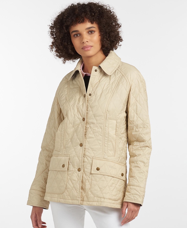 Women's Barbour Summer Beadnell Quilted Jackets Cream | YZQOXV-134