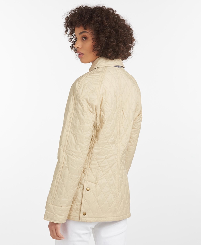 Women's Barbour Summer Beadnell Quilted Jackets Cream | YZQOXV-134