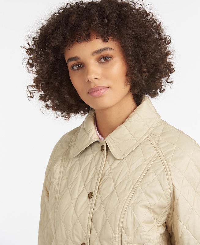 Women's Barbour Summer Beadnell Quilted Jackets Cream | YZQOXV-134