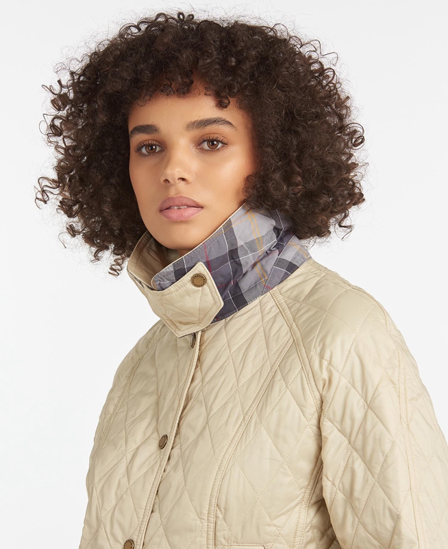 Women's Barbour Summer Beadnell Quilted Jackets Cream | YZQOXV-134