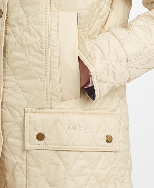 Women's Barbour Summer Beadnell Quilted Jackets Cream | YZQOXV-134