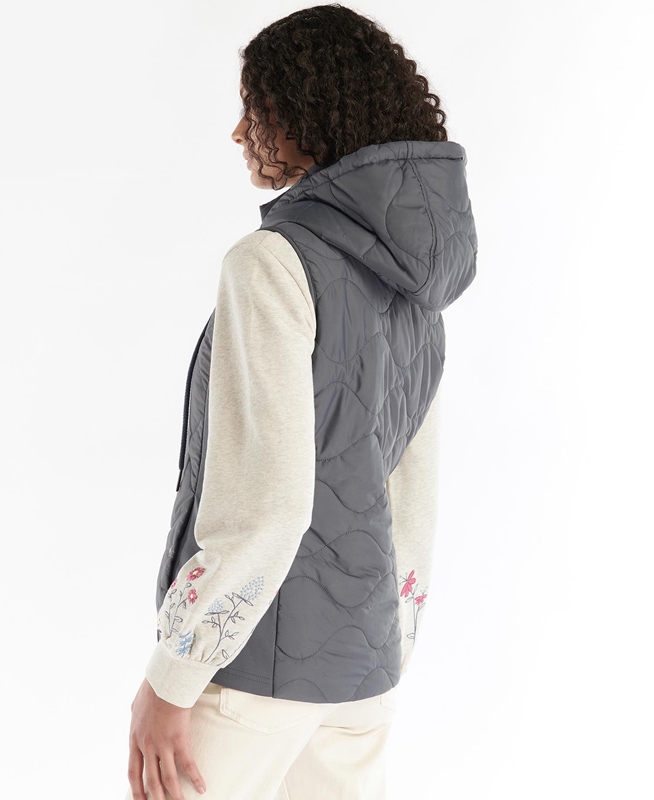 Women's Barbour Thrift Quilted Sweatshirts Grey | CQLPRX-702