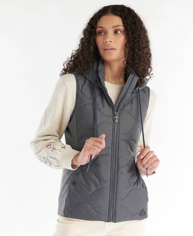 Women's Barbour Thrift Quilted Sweatshirts Grey | CQLPRX-702