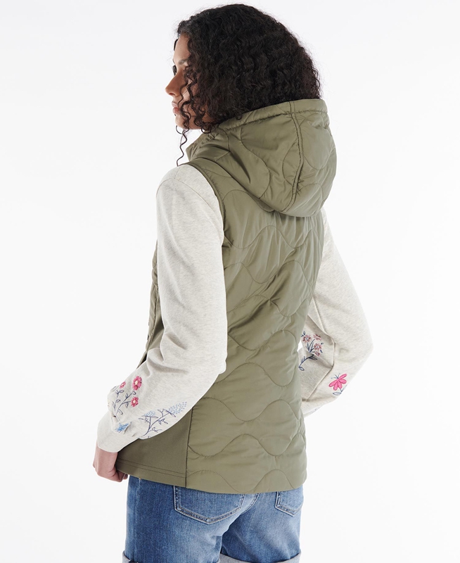 Women's Barbour Thrift Quilted Sweatshirts Olive | ZQICNA-654