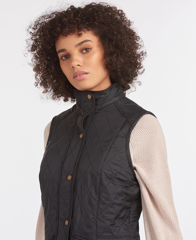 Women's Barbour Weste Cavalry Vest Black | ZLFDNH-823