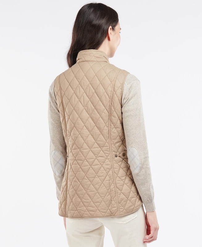 Women's Barbour Weste Otterburn Vest Beige | ZYIVXD-791