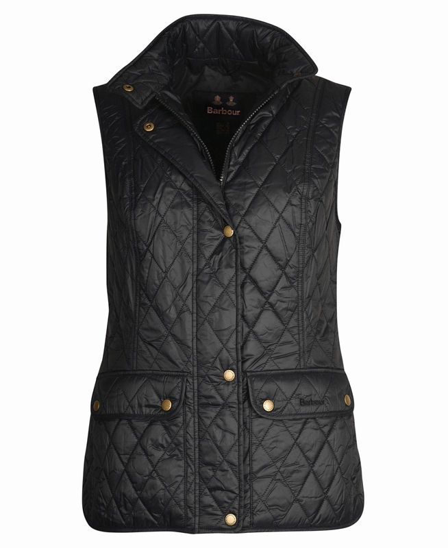 Women's Barbour Weste Otterburn Vest Black | AQPYDN-906