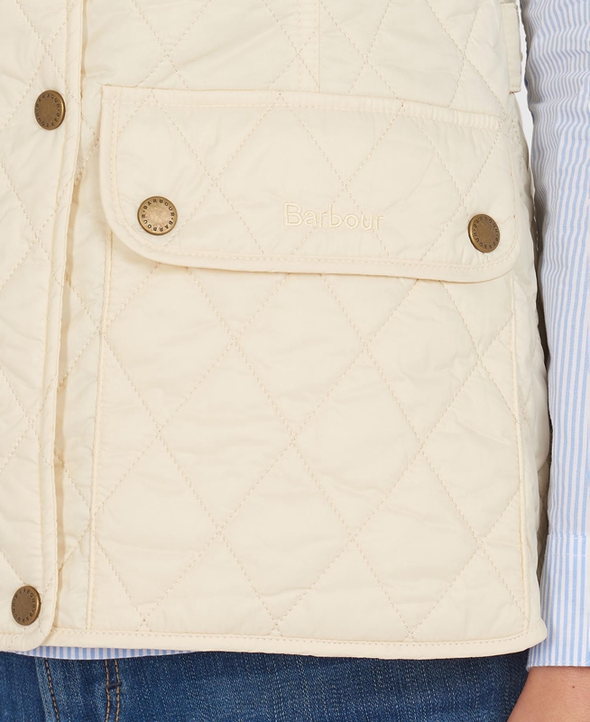 Women's Barbour Weste Otterburn Vest Cream | PRZCBT-951