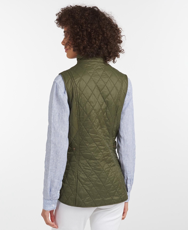 Women's Barbour Weste Otterburn Vest Olive | ZBCAPI-049