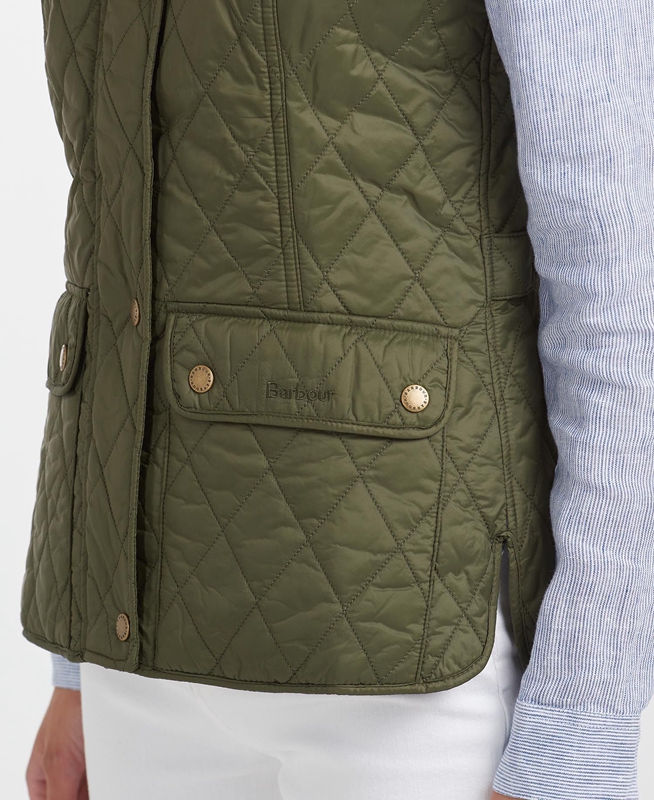 Women's Barbour Weste Otterburn Vest Olive | ZBCAPI-049