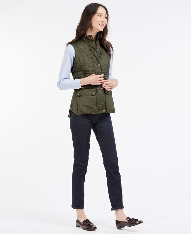 Women's Barbour Weste Wray Vest Green | HKRLNV-973