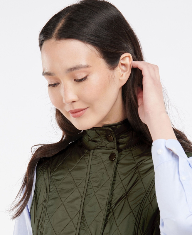 Women's Barbour Weste Wray Vest Green | HKRLNV-973