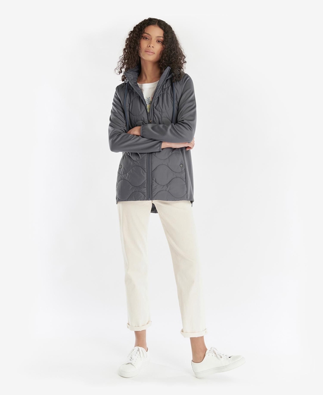 Women's Barbour Willowherb Quilted Sweatshirts Grey | NXBRWA-723