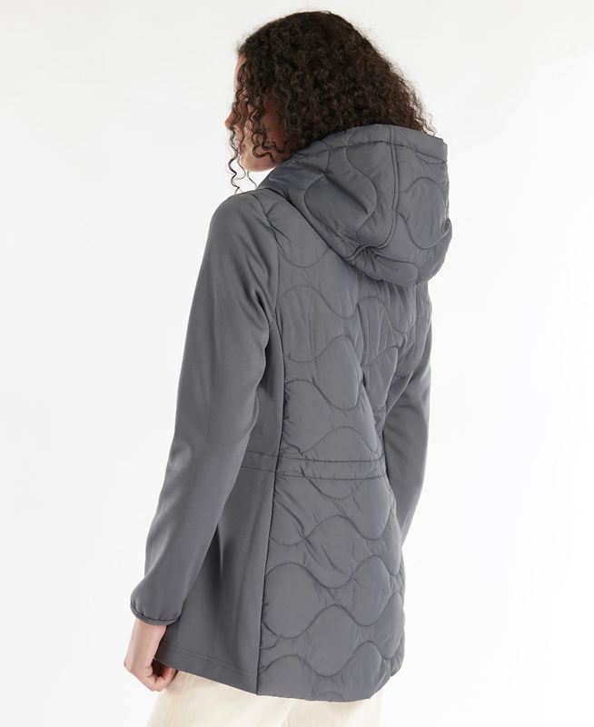 Women's Barbour Willowherb Quilted Sweatshirts Grey | NXBRWA-723