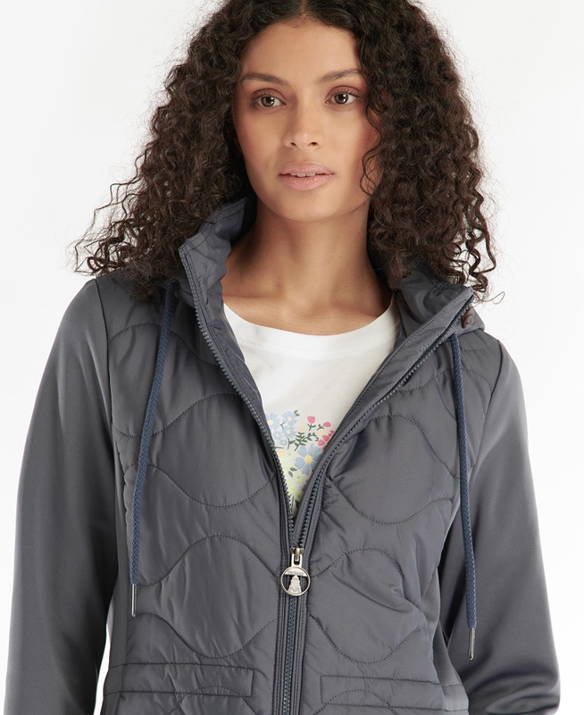 Women\'s Barbour Willowherb Quilted Sweatshirts Grey | NXBRWA-723