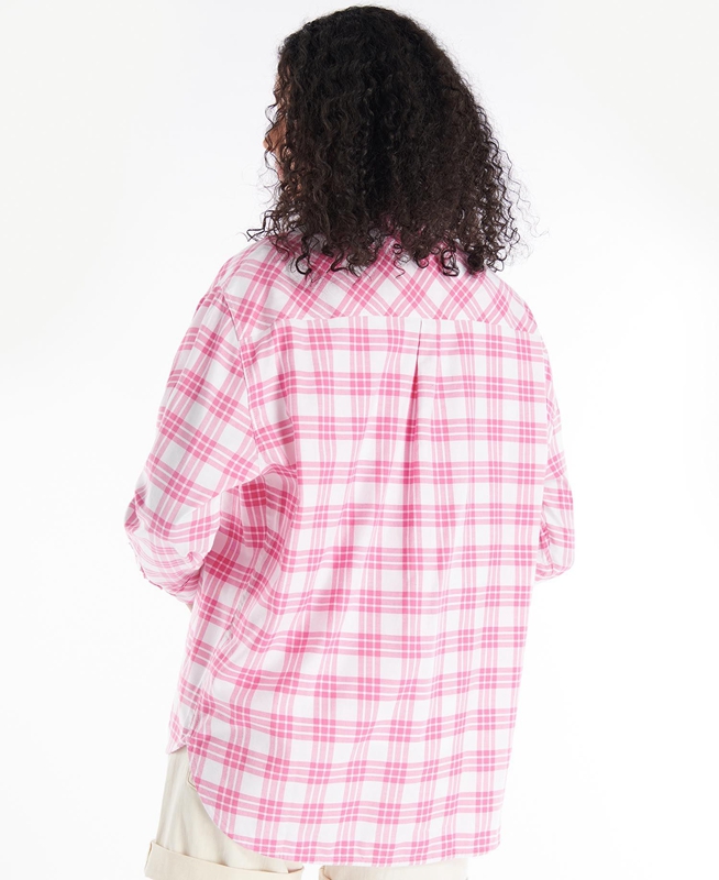 Women's Barbour Willowherb Shirts Pink | QBIDOX-143