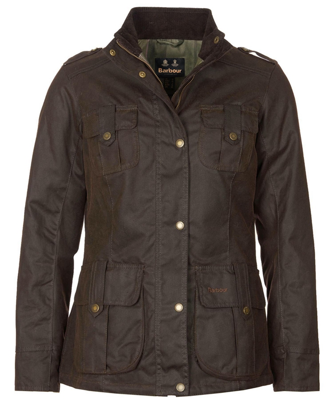 Women's Barbour Winter Defence Waxed Jackets Brown | CXBREG-149