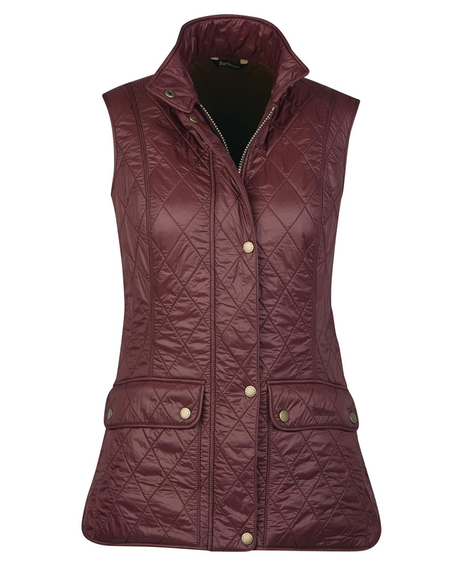 Women's Barbour Wray Vest Burgundy | PTYLDN-923