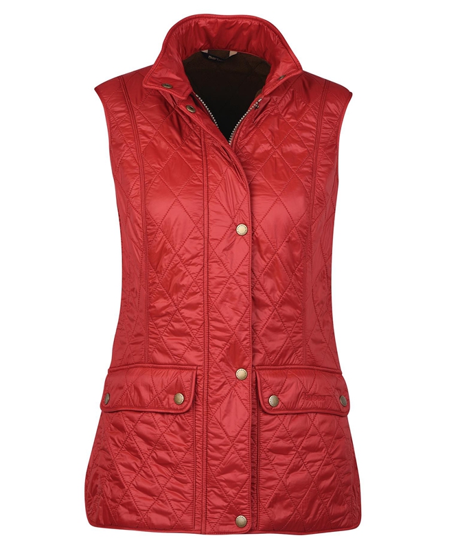 Women's Barbour Wray Vest Red | ZLHRYE-968